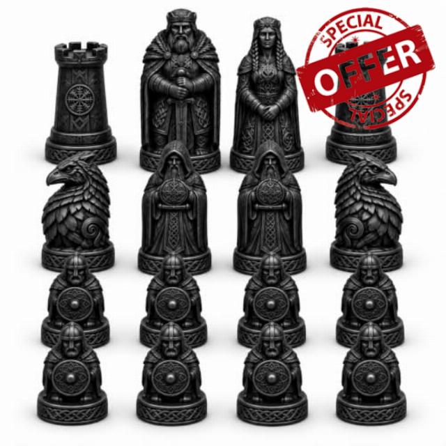 16pcs3D Vintage Nordic Chess Pieces