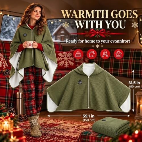 Wearable Heated Cape Poncho
