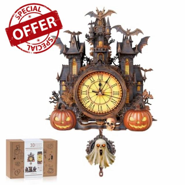 3D Wooden Puzzle Clock for Adults