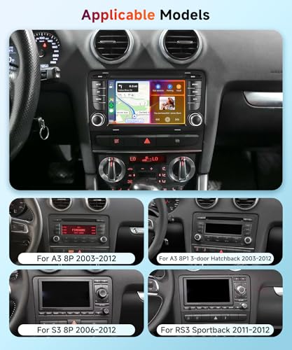 Hodozzy 7" IPS Touchscreen Audi A3 Radio with Bluetooth 5.0 DSP Wireless Carplay Android Auto GPS SWC Reverse Camera