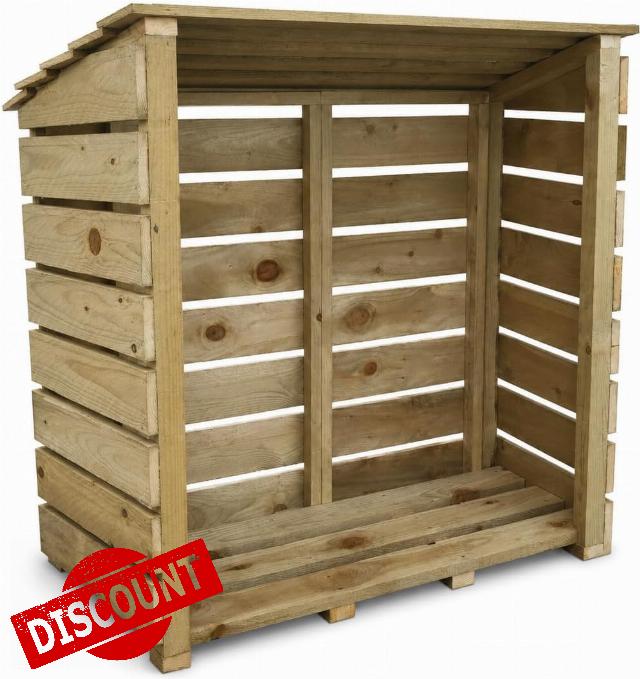 Woodside Treated Wooden Heavy Duty Log Store                                                          Garden Storage