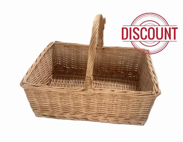 Steamed Willow Wicker Hamper Picnic Shopping Basket Open Basket with Fixed Handle