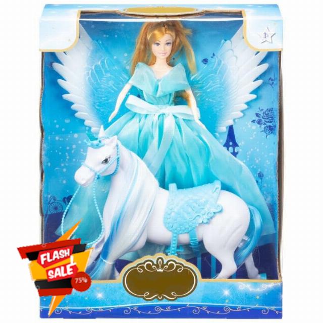 AAMEN Princess Magical Flying Horse Doll Playset