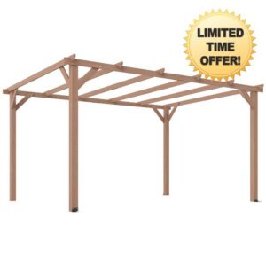 Outsunny 4 x 3 m Wooden Pergola Kit w/ Triangle Supports