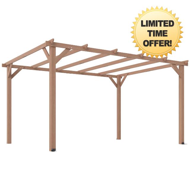 Outsunny 4 x 3 m Wooden Pergola Kit w/ Triangle Supports