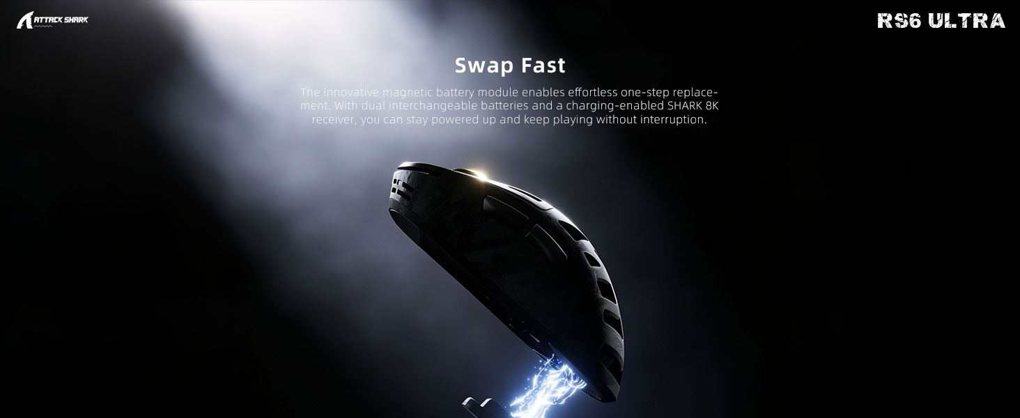 Text reads 'Seeks Fast' and 'B95 ULTRA'. Dark promotional image with motion blur showing product in dynamic use against black background with lighting effects.