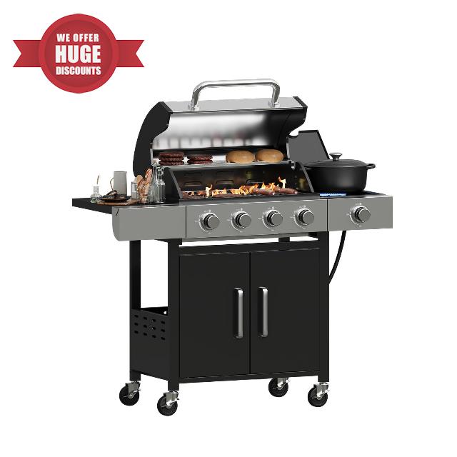 Aoxun 4+1 Burner Gas BBQ Grill