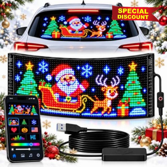 Animated Christmas LED Rear Window Panel