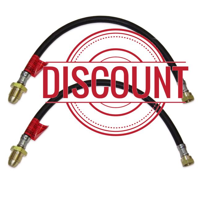 Pair of 20" POL x W20 Pigtail Hoses for Two Propane LPG Cylinders                                                          OPSO Safety Feature