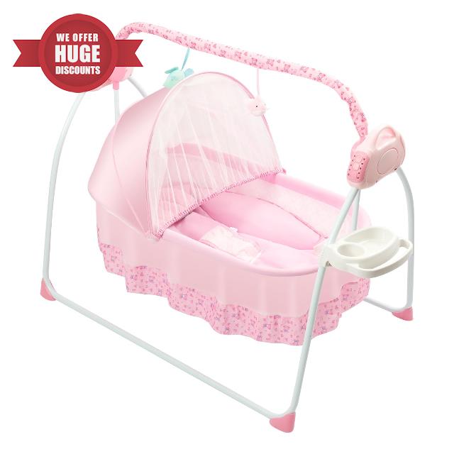 Electric Baby Swing Cradle with Bluetooth & 5 Swing Speeds
