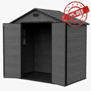 XEMQENER 8 x 4 FT Plastic Garden Shed with Floor