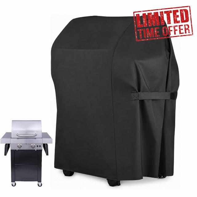 Gas Grill Cover for Nexgrill 720-0830MC 2021-2021                                                          Outdoor Trolley-Style Cover 210D With Silver-Coated Lining Straps And Drawstring Handles For Grills With Folded Side Shelves