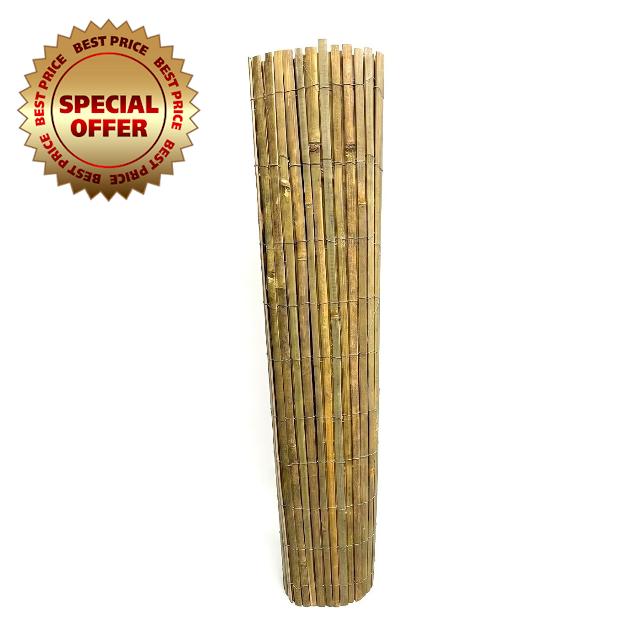 Natural Bamboo Slat Fence Screening Roll