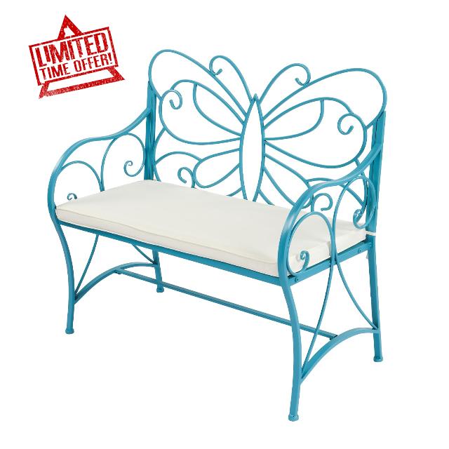 VINGLI Garden Bench with Seat Cushion