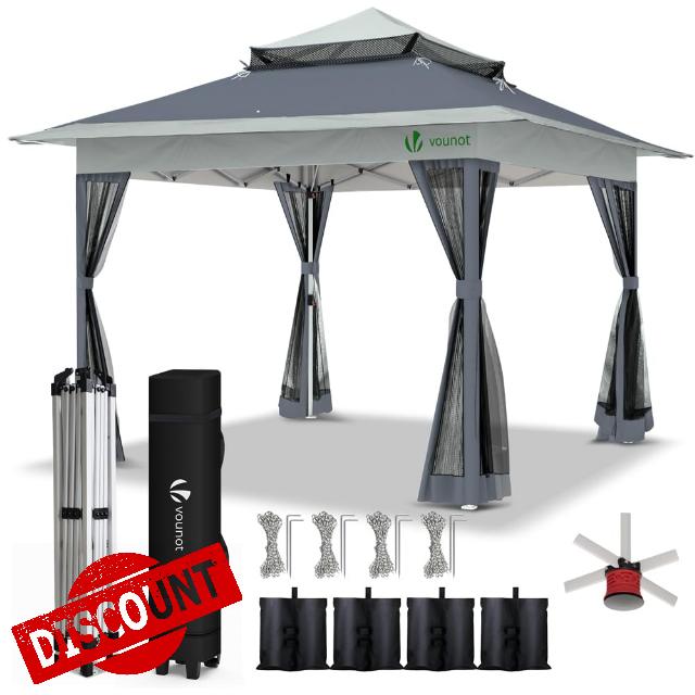 VOUNOT® 3.6 x 3.6m Pop Up Gazebo with Central Lock System