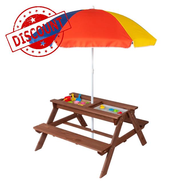 Bonnlo 4-in-1 Kids Picnic Table with Umbrella
