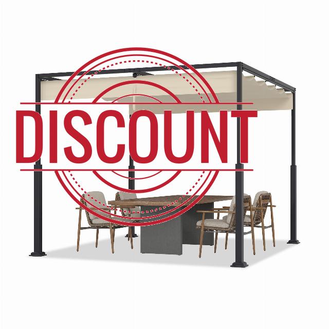 3X3M Metal Pergola with Sliding Retractable Roof