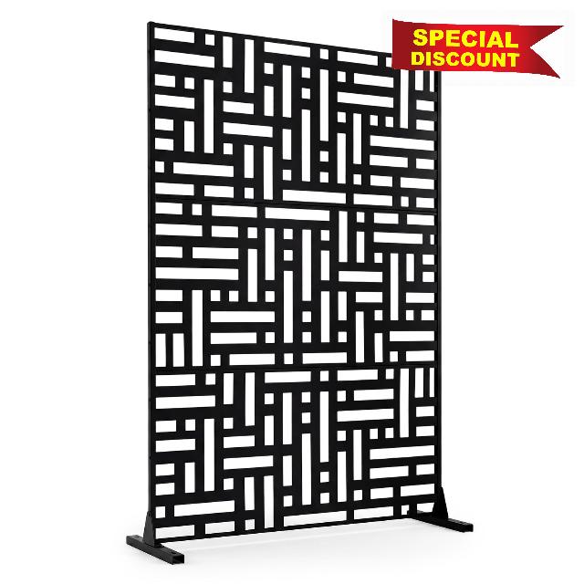 COSTWAY Decorative Garden Privacy Screen with Stand