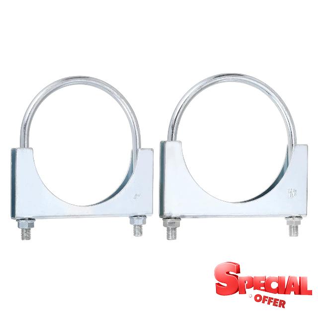 sourcing map 2pcs U-Shaped Exhaust Pipe Clamp 4.1"/105mm