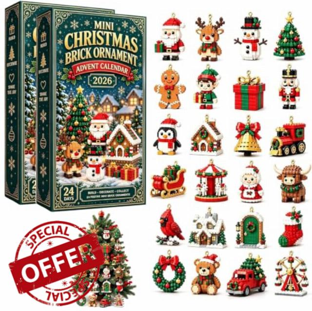 3D 24 Day Mini Christmas Brick Ornament Advent Calendar