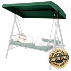 Outdoor Swing Canopy Replacement Top for 2 3 Seater Patio Swing                                                          Durable 600D polyester fabric