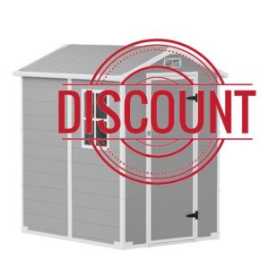 BSTSEL All-Weather Resin Outdoor Garden Shed 3x5/6x4/4x6/6x6 FT Reinforced Tool Storage Shed with Air Vent and Lockable Door Weatherproof Multi-Purpose Bike Shed Storage