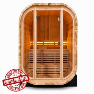 2 Person Black Cube Outdoor Sauna