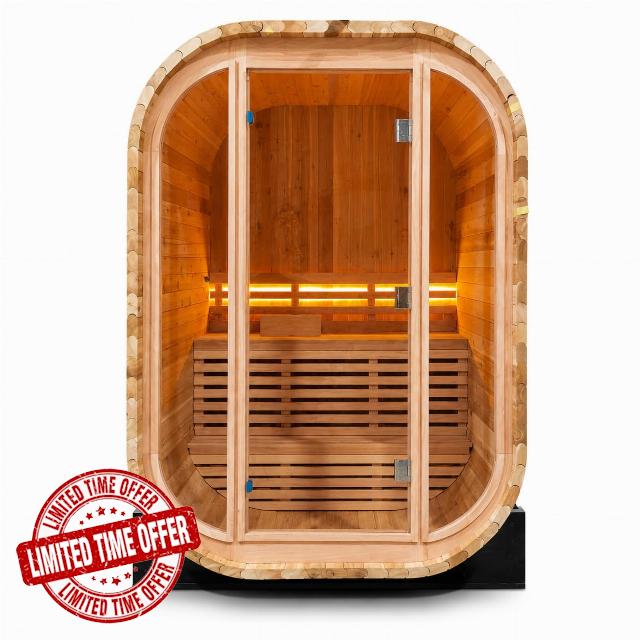 2 Person Black Cube Outdoor Sauna