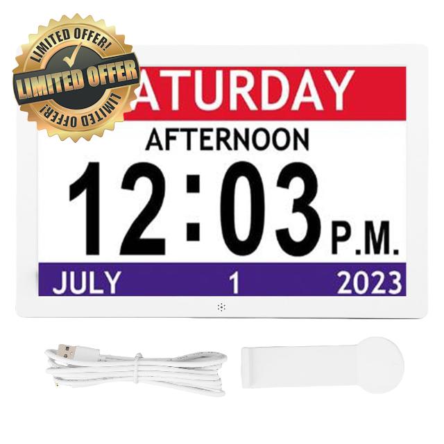 Digital Alarm Clock 10 Inch Colorful Display