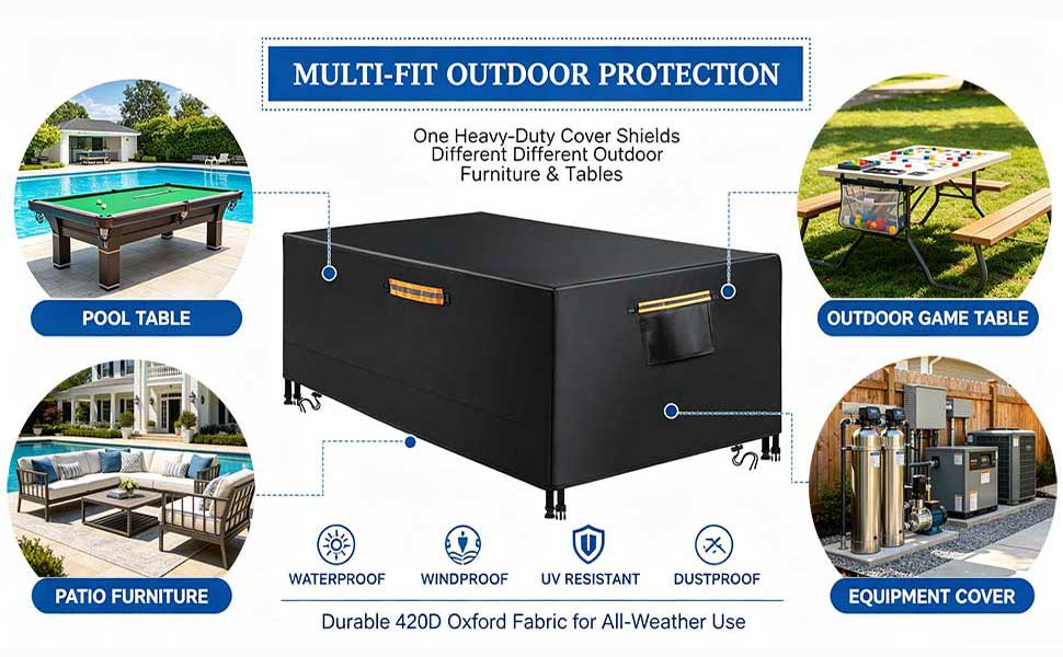 Text reads "SCRATCH RESISTANT PROTECTION" and "Shield Your Pet Table from Cats, Dogs and Daily Scratches." Black furniture protector mat with cat and dog imagery, featuring scratch-resistant surface protection specifications.