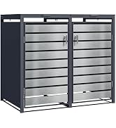 Phoenix Safe Company GB1168AAK Single Wheelie Bin Storage - Galvanized Steel, Weatherproof, Secur...