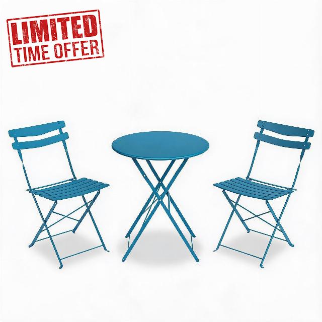 3Pcs Metal Patio Bistro Set