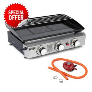 3 Burner Gas Plancha BBQ Grill