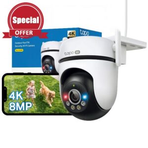 Tapo C550WS 4K 8MP Pan/Tilt Outdoor Security Camera Wi-Fi Outdoor Camera                                                          Wi-Fi 6 Dual-Band