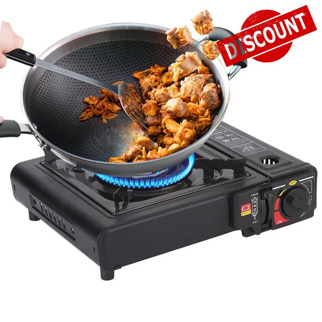 Camping Stoves Small Kitchen Stove                                                          Unique Portable Folding Piezo Ignition Burner for Beach Outdoor Cooking Hiking