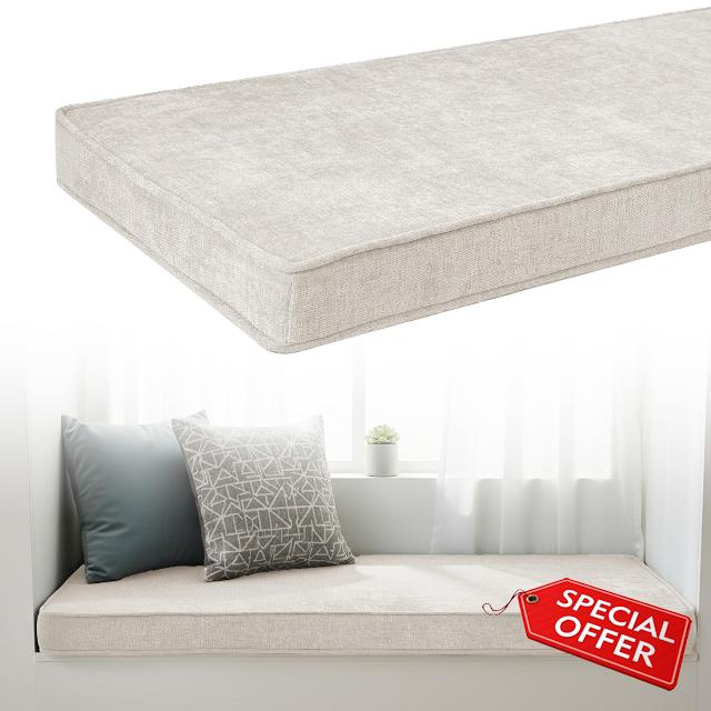 Chenille Non-Slip Bench Cushion 2/3/4 Seater with Washable Cover 170x40cm                                                          5cm Thick Garden Bench Cushions Indoor/Outdoor