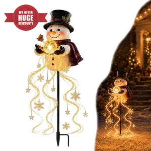 Snowman Magic Fountain Solar Garden Light，1Pc                                                          2027 New Outdoor Christmas Decorations for Garden