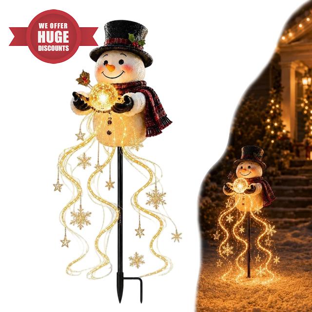 Snowman Magic Fountain Solar Garden Light，1Pc                                                          2027 New Outdoor Christmas Decorations for Garden