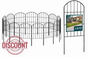 VOUNOT® 25 Panels Metal Garden Fence