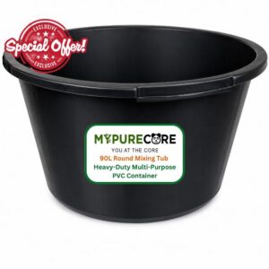 MYPURECORE Round Mixing Tub – Heavy Duty Plastic Utility Tub for Mortar