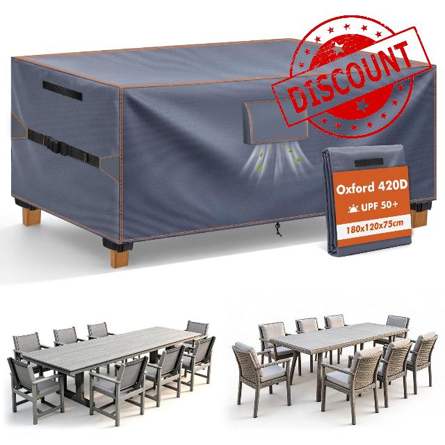 Garden Furniture Covers Waterproof 180x120x75cm For Outdoor Table                                                          Strong windproof