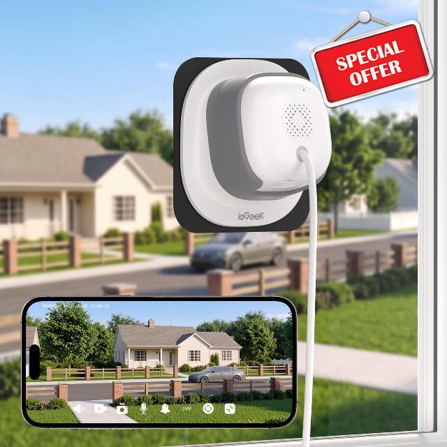 ieGeek Stick On Window Camera for Home Security Monitoring Outdoor