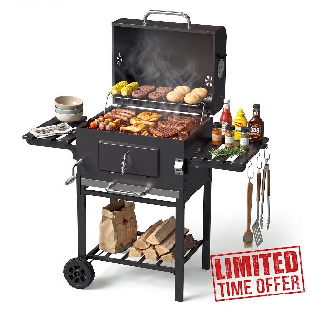 Aoxun XL Charcoal BBQ Grill Smoker