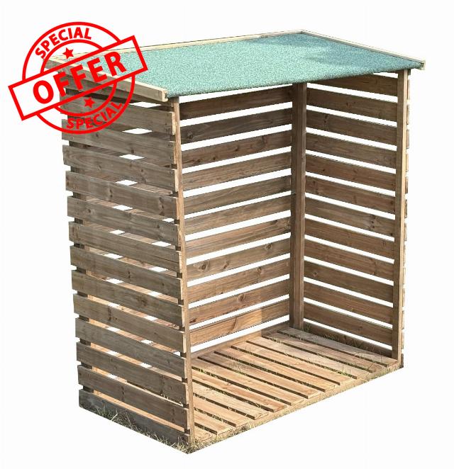 Selections Wooden Log Store Garden Storage Shed with Asphalt Roof                                                          Firewood Seasoning