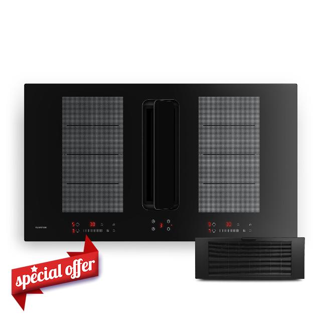 Klarstein ChefFusion Induction Hob with Extractor 90 cm – 4 Zones