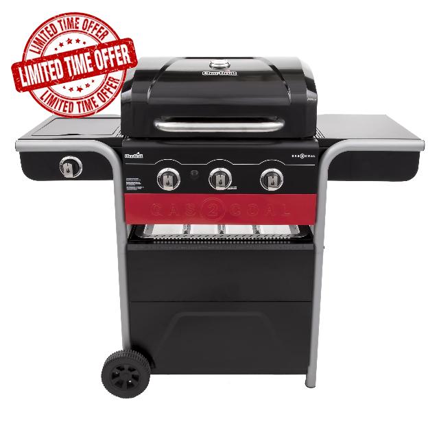 Char-Broil Gas2Coal 330 Hybrid BBQ Grill                                                          3+1 Burne