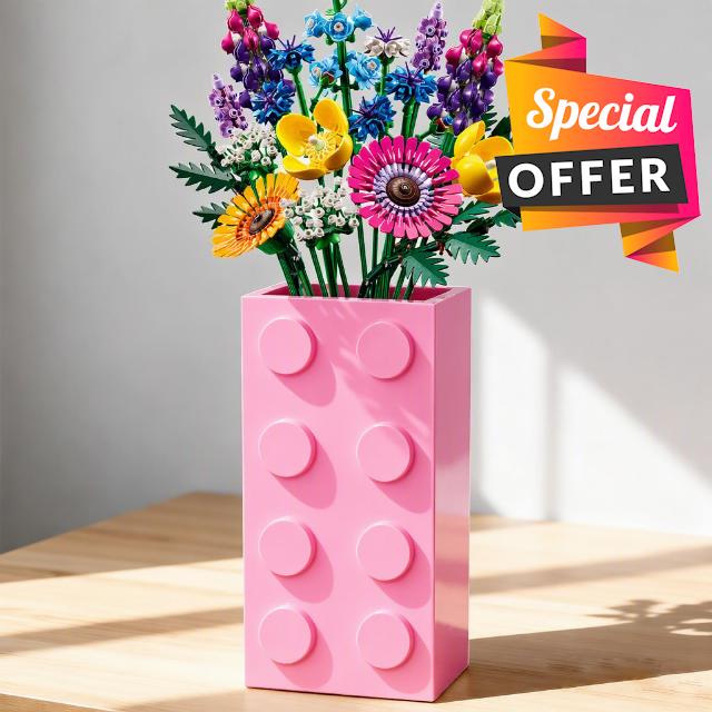 Vase for Lego Flower Bouquet Building Set
