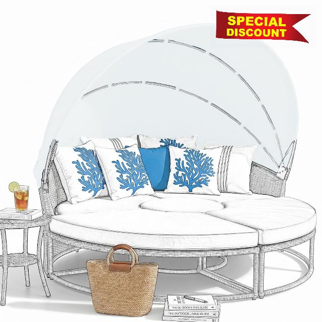 Replacement Canopy for Patio Round Daybed Applicable to Dia 200-220cm