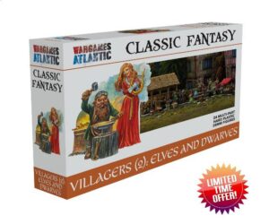 Wargames Atlantic: Classic Fantasy - Villagers (2) Elves & Dwarves