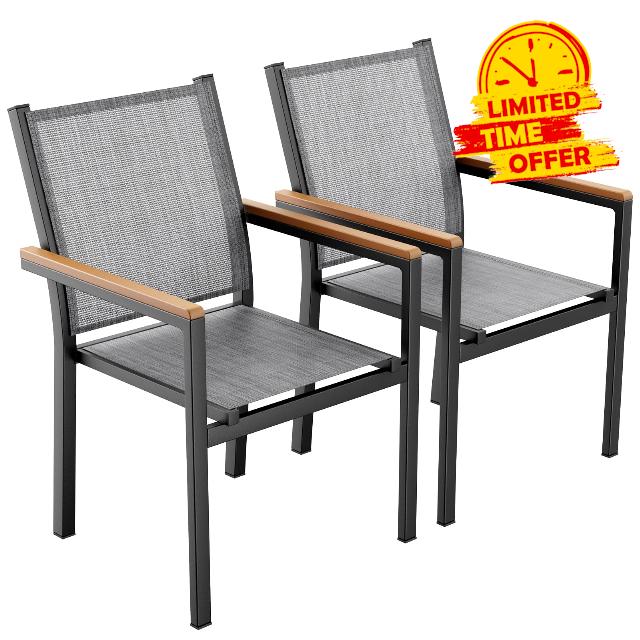LIFERUN Garden Chairs Set of 2